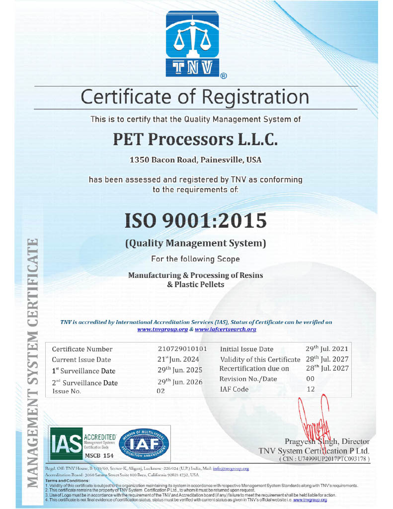 ISO2015 Certificate